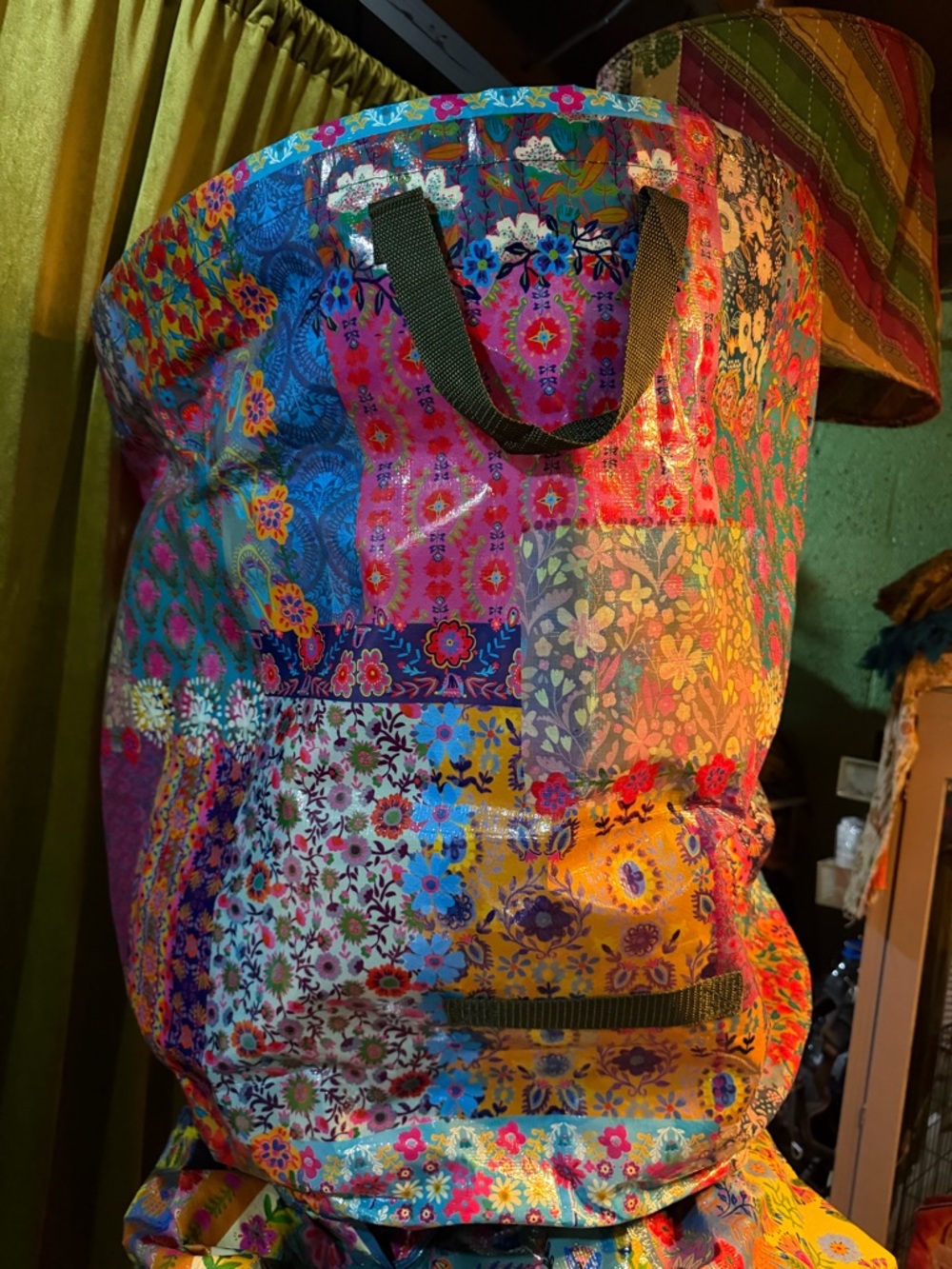 NATURAL LIFE Multicolor Floral Patchwork Tote - Pink, Blue, Yellow